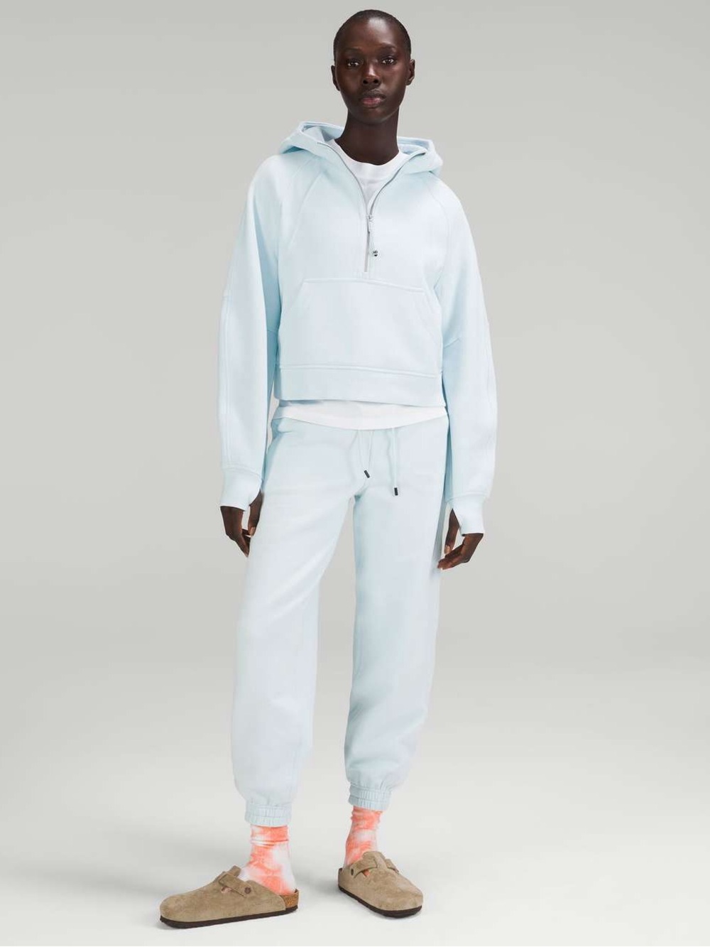 103. Lululemon Scuba Oversized Half-Zip Hoodie Powder Blue XS-S - Picture 3 of 12